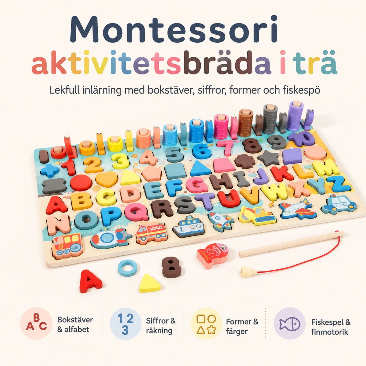 Träleksak med Matematik