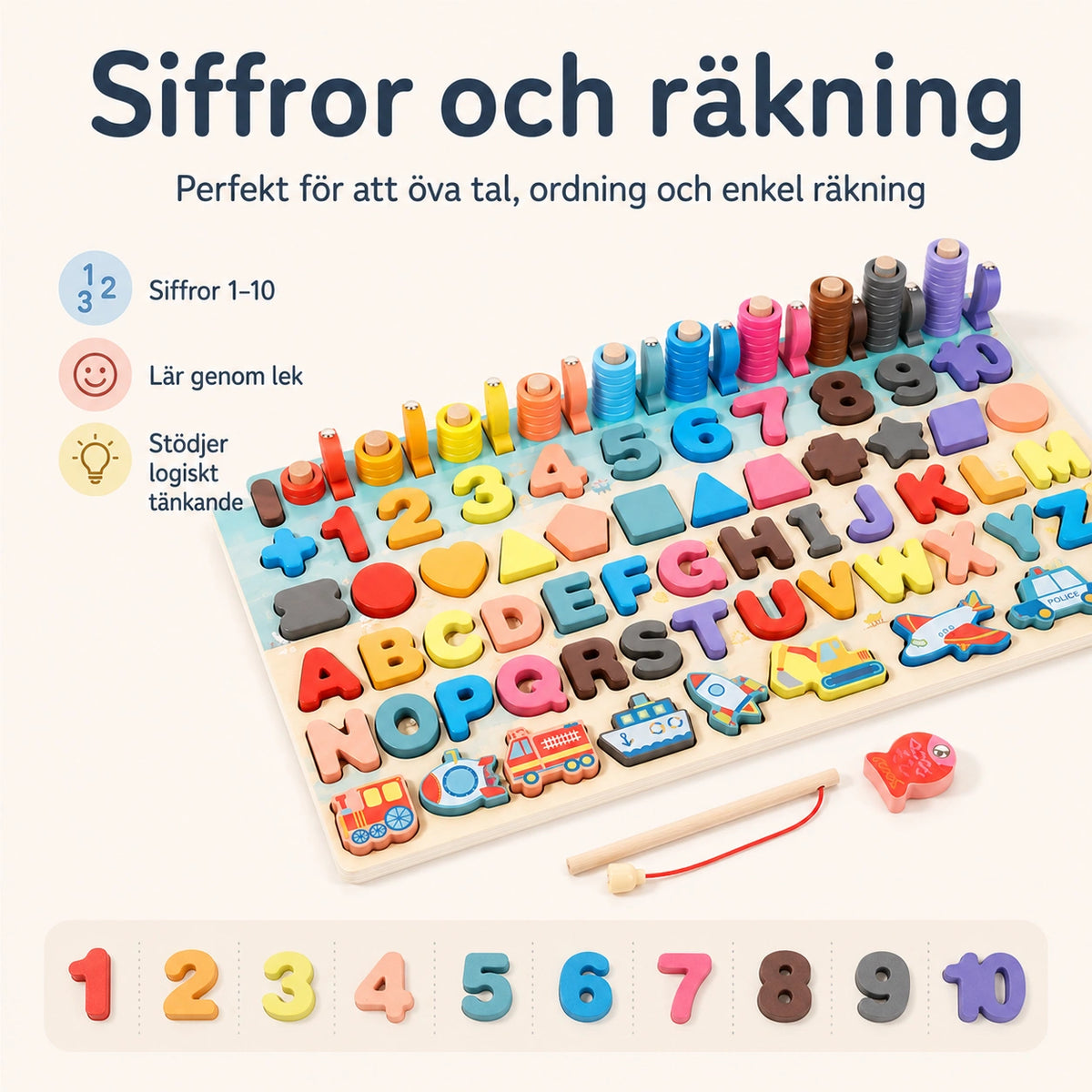 Träleksak med Matematik