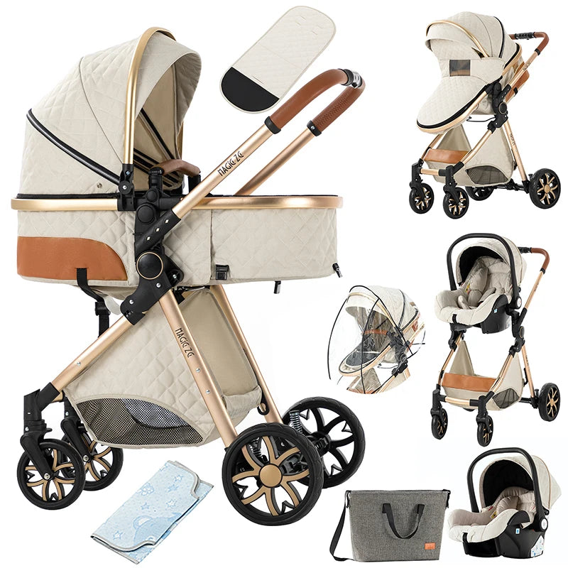 Barnvagn Komfort 3-i-1 khaki