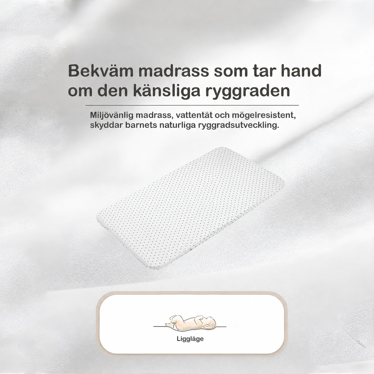 Madrassen till Bedside Crib DreamNest by LV med prickigt överdrag