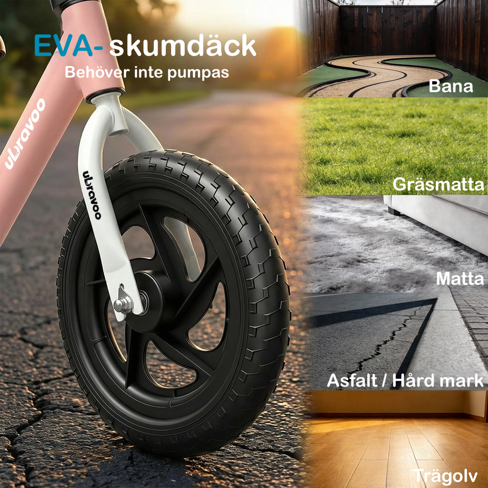 EVA skumdäck för alla underlag