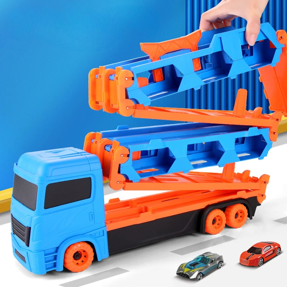 Leksaksbilar – Transportlastbil med 6 Racingbilar