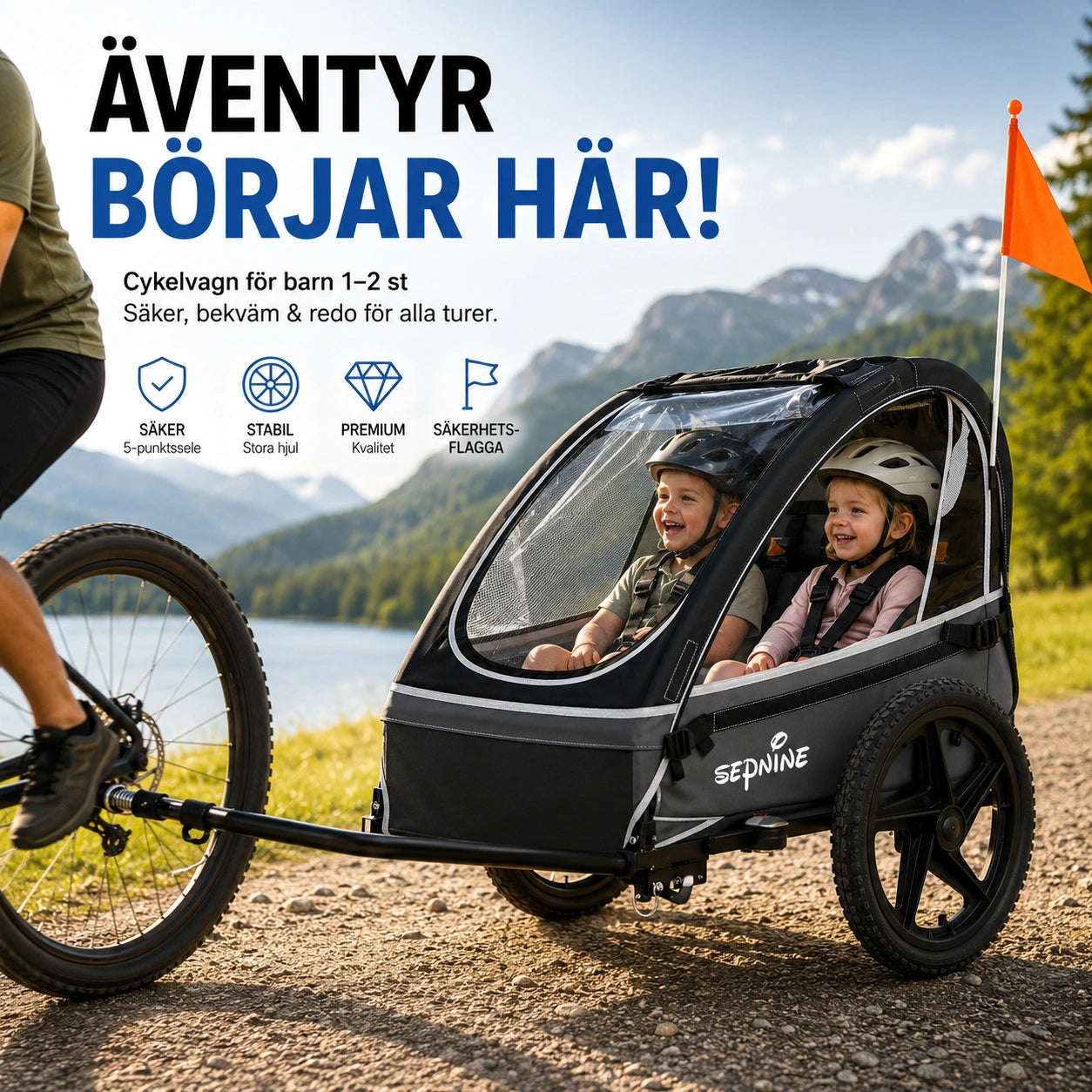 Barn cykelvagn Sepnine