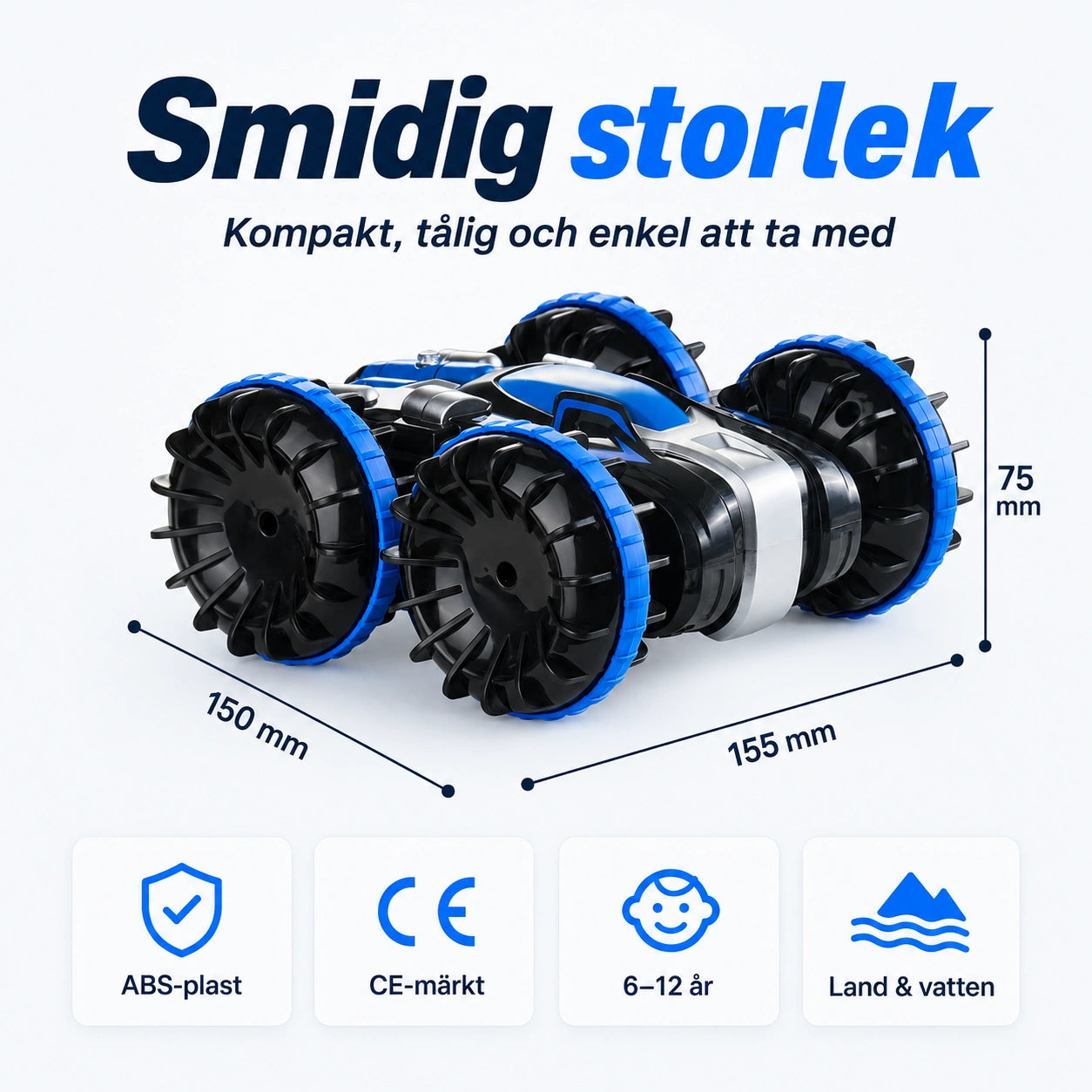 Amfibisk RC-Båt & Bil 2-i-1
