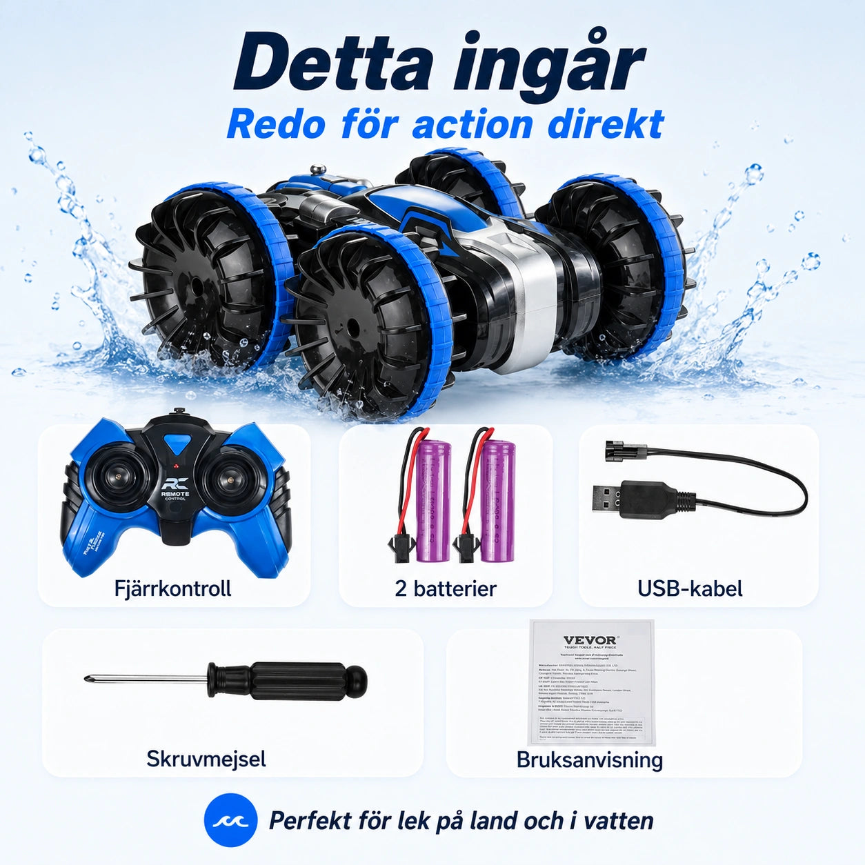 Amfibisk RC-Båt & Bil 2-i-1