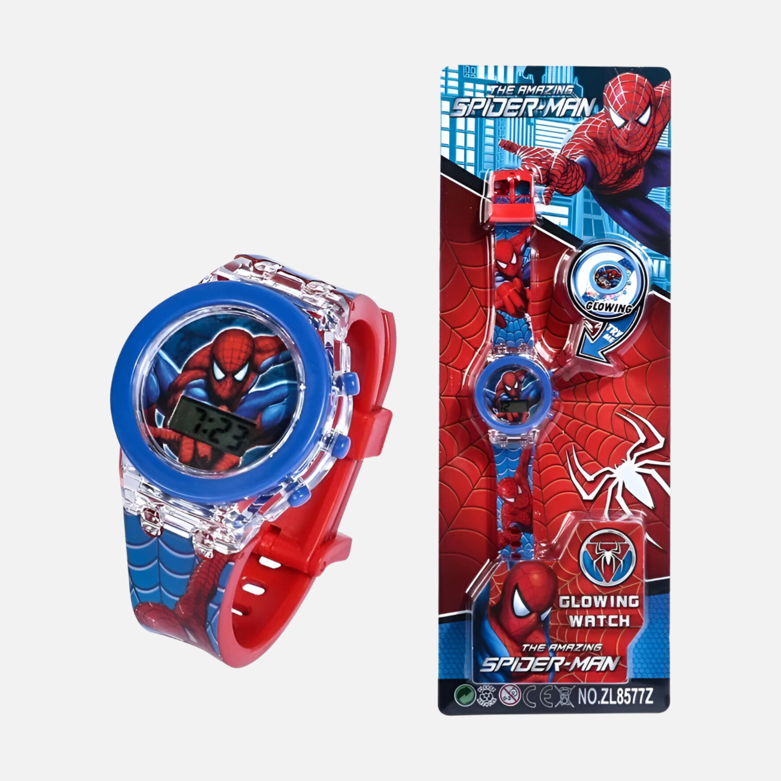 Spiderman Barnklocka - Ledskärm & vattentålig
